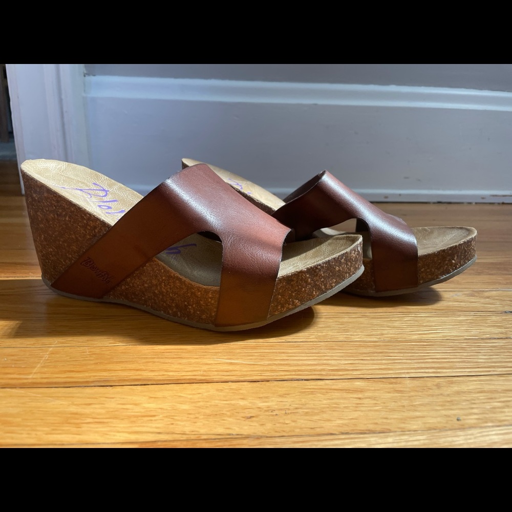 NWOT Blowfish Leather Wedge Sandal (size 9)